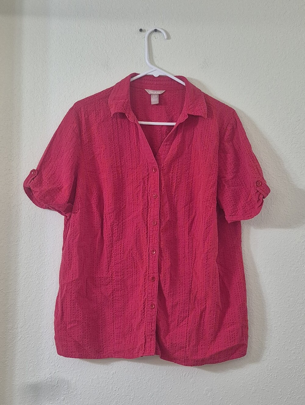 White Stag  Button-Up Short Sleeve Blouse